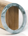 Baikalla Natural Blue-Green Jadeite Jade Bangle Bracelet (61.7mm)