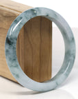 Baikalla Natural Blue-Green Jadeite Jade Bangle Bracelet (61.7mm)