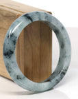 Baikalla Natural Blue-Green Jadeite Jade Bangle Bracelet (57.1mm)