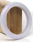 Baikalla Genuine Lavender Jadeite Jade Bangle Bracelet (60.6 mm)