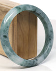 Baikalla Natural Blue-Green Jadeite Jade Bangle Bracelet (63mm)