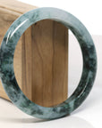 Baikalla Natural Blue-Green Jadeite Jade Bangle Bracelet (62.8mm)