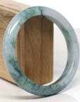 Baikalla Natural Blue-Green Jadeite Jade Bangle Bracelet (62.9mm)