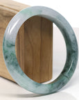 Baikalla Natural Blue-Green Jadeite Jade Bangle Bracelet (62.9mm)