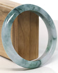 Baikalla Natural Blue-Green Jadeite Jade Bangle Bracelet (62.9mm)