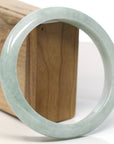 Baikalla Natural Light Green Jadeite Jade Bangle Bracelet (66.5mm)