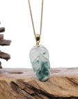 Genuine Ice Green Jadeite Jade Jin Zhi Yu Ye (Leaf) Necklace