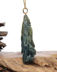 Natural Guatemalan Jadeite Jade Yellow Green Pendant For Men