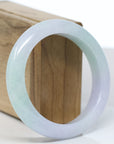Baikalla Genuine Lavender Jadeite Jade Bangle Bracelet (57.3 mm)