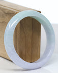 Baikalla Genuine Lavender Jadeite Jade Bangle Bracelet (58.6 mm)