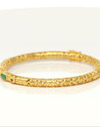 18K Yellow Gold & Imperial Jadeite Jade Bangle With Colors Gems