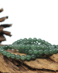 Genuine High Jadeite Jade Round Green Beads Bracelet ( 6.5 mm)