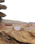 Baikalla High 18k Gold Natural Lavender Lotus Jadeite Jade Ring