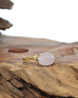 Baikalla High 18k Gold Natural Lavender Lotus Jadeite Jade Ring