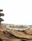 Genuine High Jadeite Jade Round Multiple Colors Beads Bracelet ( 5.5 mm)