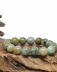 Natural Jadeite Jade 13mm Round Beads Bracelet ( 13 mm ) For Men