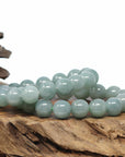 Natural Jadeite Jade Round Beads Bracelet ( 12.5 mm ) For Men