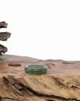 Baikalla Dark Icy Oil-Green Burmese Jadeite Jade Traditional Ring