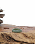 Baikalla Dark Icy Oil-Green Burmese Jadeite Jade Traditional Ring