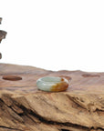 Baikalla Icy Light Green & Yellow-Brown Burmese Jadeite Jade Traditional Ring