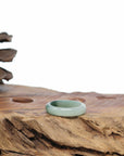 Natural Burmese Green Jadeite Jade Band Ring