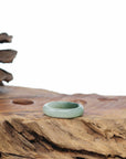 Natural Burmese Green Jadeite Jade Band Ring