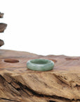 Baikalla Icy Oil-Green Burmese Jadeite Jade Traditional Ring