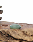 Baikalla Icy Oil-Green Burmese Jadeite Jade Traditional Ring