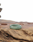 Baikalla Icy Oil-Green Burmese Jadeite Jade Traditional Ring