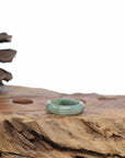 Baikalla Icy Oil-Green Burmese Jadeite Jade Traditional Ring