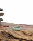 Natural Burmese Green Jadeite Jade Band Ring