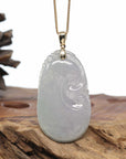 Genuine Lavender Ice Jadeite Jade RuYi Pendant Necklace