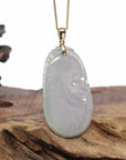 Genuine Lavender Ice Jadeite Jade RuYi Pendant Necklace