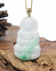 Genuine Burmese Jadeite Jade Guanyin Necklace With 14K Good Bail