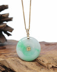 Baikalla 18k Yellow Gold Green Lucky KouKou Jadeite Jade Pendant