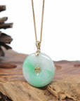 Baikalla 18k Yellow Gold Green Lucky KouKou Jadeite Jade Pendant