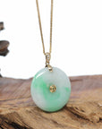 Baikalla 18k Yellow Gold Green Lucky KouKou Jadeite Jade Pendant