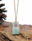 Baikalla Green Jadeite Jade Lock Necklace Pendant
