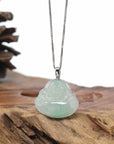 Genuine Ice Jadeite Jade Buddha Pendant Necklace