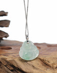 Genuine Ice Jadeite Jade Buddha Pendant Necklace