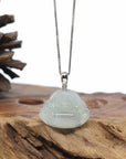Genuine Ice Jadeite Jade Buddha Pendant Necklace