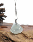 Genuine Ice Jadeite Jade Buddha Pendant Necklace