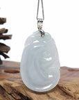 Genuine Lavender Jadeite Jade Ru Yi Pendant Necklace With Sterling Silver Bail