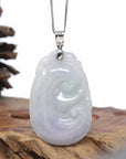 Genuine Lavender Jadeite Jade Ru Yi Pendant Necklace With Sterling Silver Bail