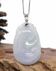 Genuine Lavender Jadeite Jade Ru Yi Pendant Necklace With Sterling Silver Bail
