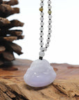Baikalla Natural Burmese Jadeite Jade Happy Buddha Carving Pendant