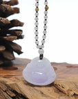 Baikalla Natural Burmese Jadeite Jade Happy Buddha Carving Pendant