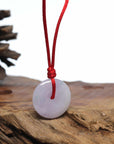 Genuine Burmese Lavender Jadeite Jade Lucky KouKou Necklace