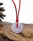 Genuine Burmese Lavender Jadeite Jade Lucky KouKou Necklace