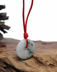 Genuine Burmese Blue Jadeite Jade Lucky KouKou Necklace